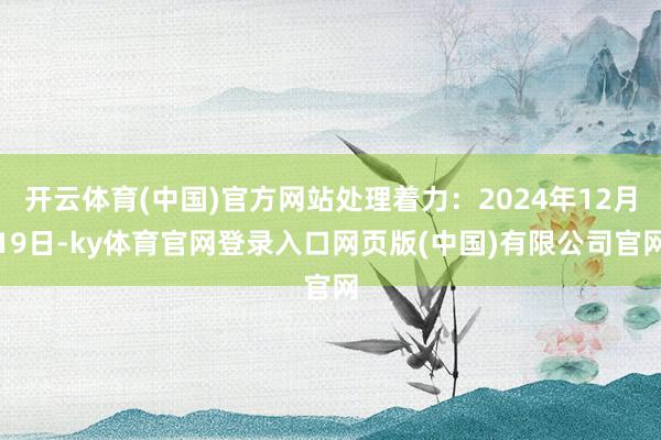 开云体育(中国)官方网站处理着力：2024年12月19日-ky体育官网登录入口网页版(中国)有限公司官网