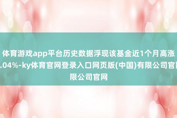体育游戏app平台历史数据浮现该基金近1个月高涨0.04%-ky体育官网登录入口网页版(中国)有限公司官网