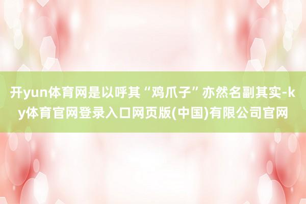 开yun体育网是以呼其“鸡爪子”亦然名副其实-ky体育官网登录入口网页版(中国)有限公司官网