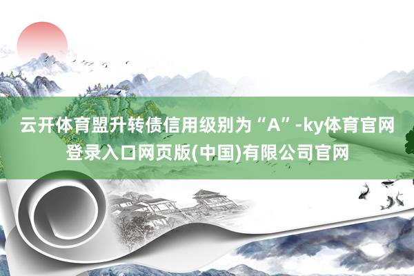 云开体育盟升转债信用级别为“A”-ky体育官网登录入口网页版(中国)有限公司官网