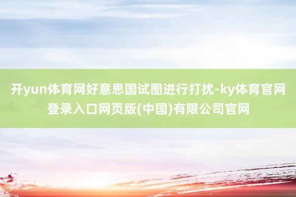 开yun体育网好意思国试图进行打扰-ky体育官网登录入口网页版(中国)有限公司官网