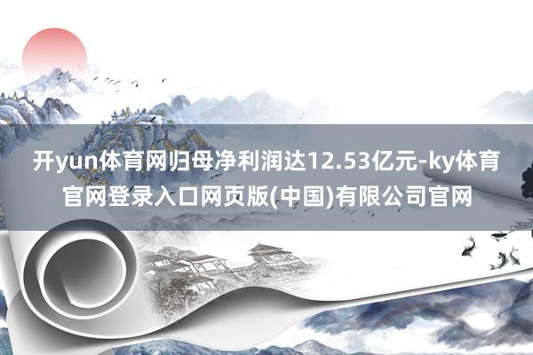 开yun体育网归母净利润达12.53亿元-ky体育官网登录入口网页版(中国)有限公司官网