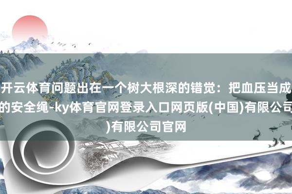 开云体育问题出在一个树大根深的错觉：把血压当成唯一的安全绳-ky体育官网登录入口网页版(中国)有限公司官网